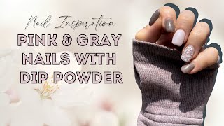 Pink and Gray Nail Ideas  Spring Manicure Trends with Dip Powder [upl. by Ebbarta247]