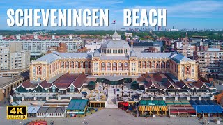 Scheveningen Beach The Hague Netherlands  By Drone 4k Video Uhd  Dream Trips [upl. by Winshell]