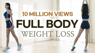 STANDING FULL BODY FAT BURN WORKOUT l 10 Million Views Renewal  FUN amp EFFECTIVE Full Body Challenge [upl. by Otinauj]