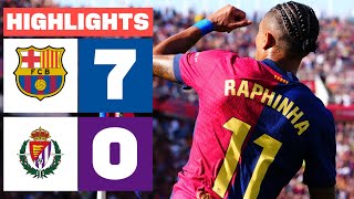 FC BARCELONA 7  0 REAL VALLADOLID CF  RESUMEN LALIGA EA SPORTS [upl. by Truk456]