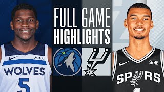 TIMBERWOLVES at SPURS  FULL GAME HIGHLIGHTS  January 27 2024 [upl. by Epillihp]