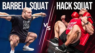 Which Squat Is Best For Building Muscle barbell vs hack squat [upl. by Darees910]