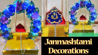 Janmashtami Decoration Ideas at Home  How to Make Jhula for Laddu Gopal  DIY Ganpati Decoration [upl. by Sherrod]