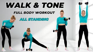 🔥35 Min WALK amp TONE Dumbbell Workout🔥Burn Fat amp Build Muscle🔥Full Body Compound Moves🔥 [upl. by Jonina]