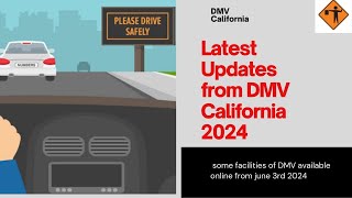 California DMV stops some tasks at offices from june 3rd 2024 California new online services dmv [upl. by Alleram]