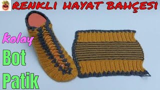 İki Şişle Örülen Bağcıklı Bot Patik Modeli  Anlatımlı Yapılışı  Örgü Dantel Oya El İşi [upl. by Ahsenik274]