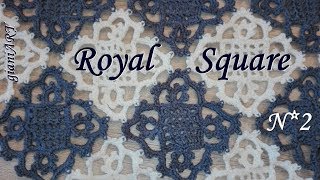 How ATTACH Royal Square  Crochet Lace Square Motif 2 [upl. by Tabbi272]