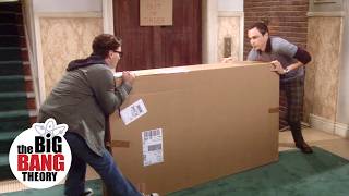 Sheldon and Leonard vs The Really Heavy Box  The Big Bang Theory [upl. by Blakeley]