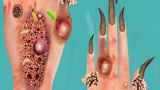 ASMR Removal Big Acne for Hans  amp Maggot Infested parasites  Deep Cleaning Animation [upl. by Ikkaj]