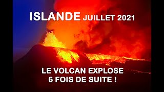 ISLANDE Volcan de la Fagradalsfjall  Explosions remarquables du 2 Juillet 2021  4K  UHD [upl. by Papert]