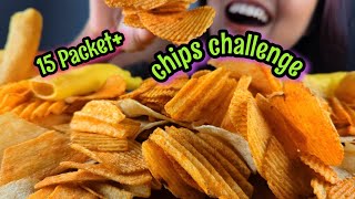 EATING DIFFERENT SPICY CHIPS CHALLENGE  15 PACKETS CHIPS EATING ASMR  CHIPS ASMR [upl. by Kwarteng]