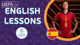 ENGLISH LESSONS with SPAIN midfielder AITANA BONMATÍ  WEURO 2022 [upl. by Sall79]