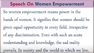 Speech On Women Empowerment  Write An Essay On Women Empowerment  Writing On Women Empowerment [upl. by Euqinu]