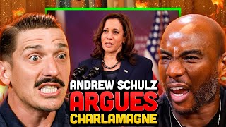 Andrew Schulz ARGUES Charlamagne On Kamala Harris CHANCES At Becoming The President [upl. by Adiol74]