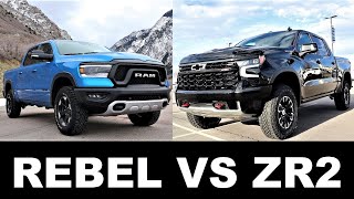 2022 Chevy Silverado ZR2 Vs 2022 Ram Rebel GT WOW This Makes The ZR2 Look Like A Bargain [upl. by Reilamag]