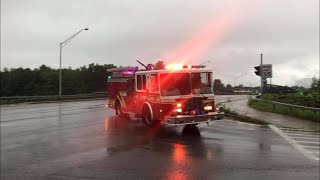 Queensbury Central Fire Engine 318 and Fire Police Responding [upl. by Heti171]