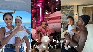 Andile Mpisane and his wife Tamia celebrate Miaandys first Birthday  Mzansi Shakers [upl. by Hamilah197]