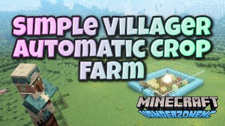 Minecraft Simple Villager Automatic Crop Farm 1204 ⛏️💖🌱minecraft minecraftjava [upl. by Llerrah]