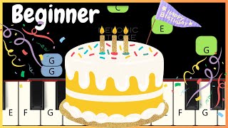 Happy Birthday Song  EASY BEGINNER PIANO TUTORIAL [upl. by Airakaz]