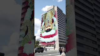 3d lord krishna wallpaper on building shortsvideos [upl. by Heintz]