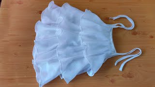 DIY  baby frock cutting and stitching  frills frock design  baby girl top cutting and stitching [upl. by Adnohsek]