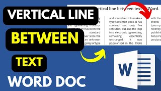 How to Add a Vertical Line Between Text in Microsoft Word [upl. by Peskoff]