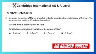 970213MJ18  CAIE As Physics P1  May June 2018 P13 Q6 [upl. by Lechner]