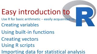 An introduction to R  An easy enduser tutorial on the R statistics software [upl. by Powder]