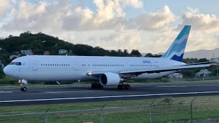 EuroAtlantic Airways Antigua Airways B767300ER amp Westjet B737800 Departure from VC Bird Int’l [upl. by Scharff382]