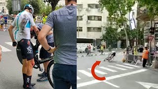 Chris Froome CRASH Giro dItalia 2018 Stage 1 Time Trial Warm Up  Recon [upl. by Dania]