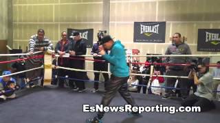 mike alvarado working out for rios III fight  EsNews Boxing [upl. by Blatman]