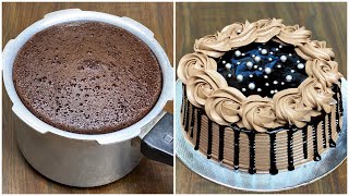 Chocolate Cake in Pressure Cooker  Chocolate Cake Without Oven  Birthday Cake Recipe [upl. by Suehtomit]