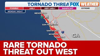 Tornado Risk Along California Coast Amid Atmospheric River [upl. by Naitsirk]