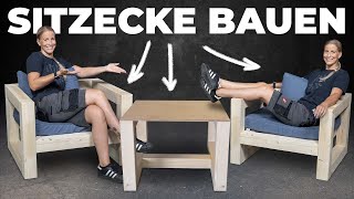 Sitzecke mit Style einfach selber bauen So wird der Garten schön [upl. by Atinehc]