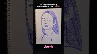 Blackpink Jennie drawing with her name blackpink jennie kpop art drawing shorts viralshorts [upl. by Elaweda]