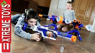 Family Nerf Wars Part 5 Ethan and Cole Sneak Attack Squad Vs Mom and Dad [upl. by Mirella]