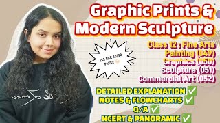 Graphic Print amp Modern Sculpture Unit 3  Part B Class 12  Fine Arts  CBSE  Notes  QA [upl. by Sharp315]