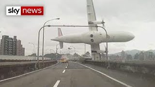 Taiwan Plane Crash Passenger Jet Hits Bridge [upl. by Enra]