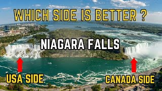 Niagara Falls Canada Side vs US Side  Which Side of Niagara is Better  Niagara Falls USA View [upl. by Nnylireg790]