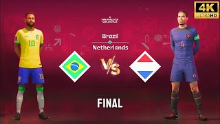 FIFA 23  Brazil vs Netherlands  Neymar vs Van Dijk  FIFA World Cup Final Match 4K60 [upl. by Ojeillib]