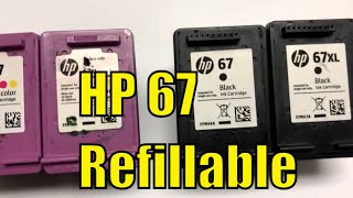 How to refill ink cartridges hp for 63 67 61 65 62 64 301 302 303 304 305 printer [upl. by Marga]