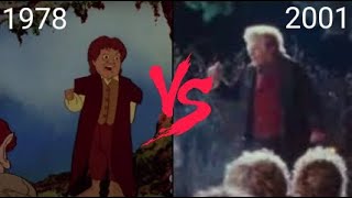 The Lord Of The Rings Movies Scene Comparison  Bilbos Birthday Speech  1978 Animated VS 2001 [upl. by Sky]