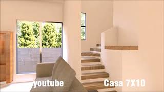 Plano de casa 7 X 10  Small Home design Plan 65x85m with 3 Bedrooms [upl. by Enneibaf]