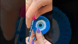 Crochet Evil Eye Keychain Tutorial shorts [upl. by Anerol]