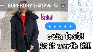 3 hour walk rain test Superdry Code Everest Faux Fur Parka  Navy review woman coat [upl. by Naitsabas61]