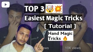 Top 3 Easiest Hand Magic Tricks 🤯  Tutorial 🔥💯  magic tutorial viral [upl. by Aronid10]