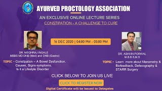 Exclusive Online Lecture Series on Constipation  A challenge to cure Day 2 [upl. by Sharla]