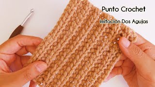 Como hacer Punto Crochet Imitación Dos Agujas Punto Ingles [upl. by Malory254]