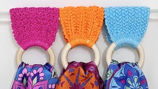 LOOM Knit Kitchen Towel Topper Holder Rings Pattern  Loomahat [upl. by Paulita]