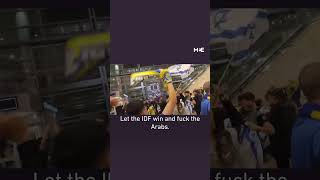 Maccabi Tel Aviv hooligans chanting antiArab chants at Tel Aviv airport [upl. by Atahs344]